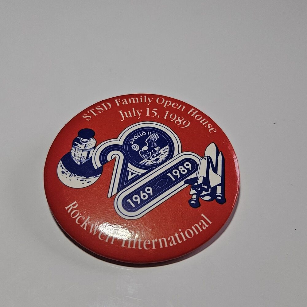 Nasa Pins Buttons Collection Space Shuttle Challenger Rockwell Silver Tone Red - Picture 1 of 8